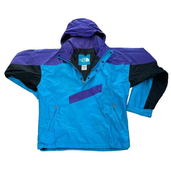 Vintage 90’s North Face Gore tex  pull over rain jacket blue & purple size XS - Picture 1 of 13